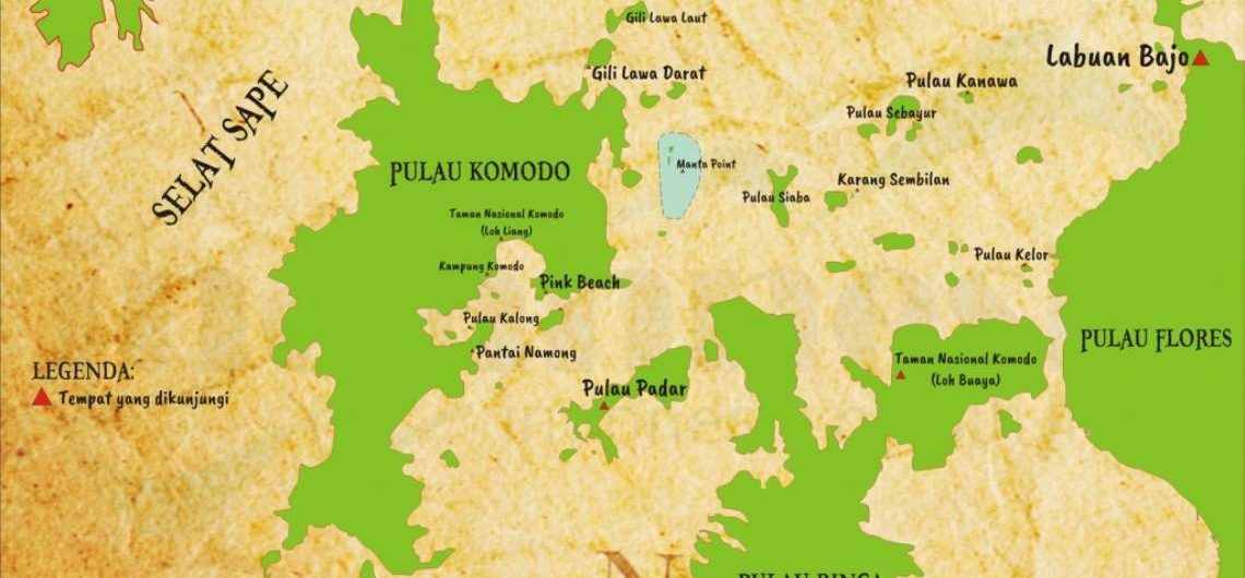 Peta Pulau Komodo Taman Nasional Komodo Indahnesia