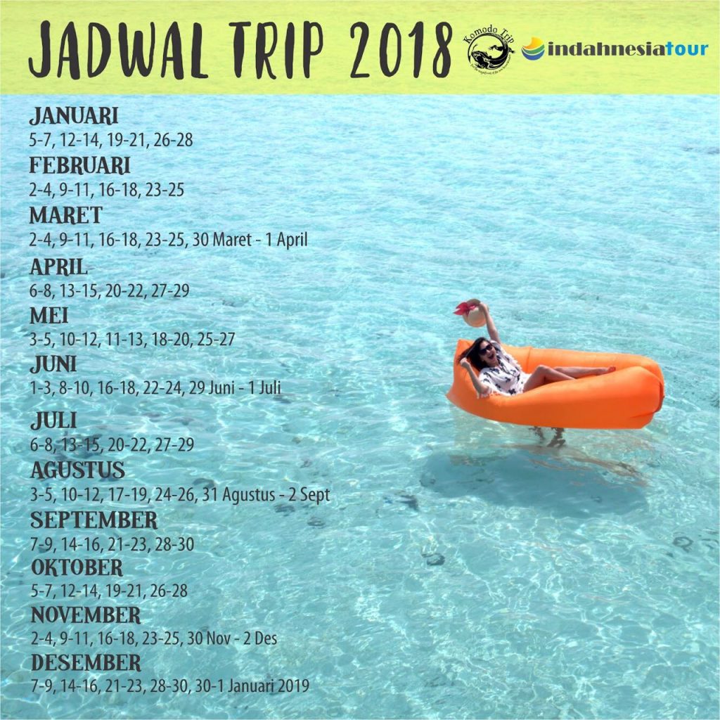 jadwal open trip komodo, open trip komodo 2018, jadwal sailing komodo 2018, trip schedule komodo, komodo liveaboard calendar
