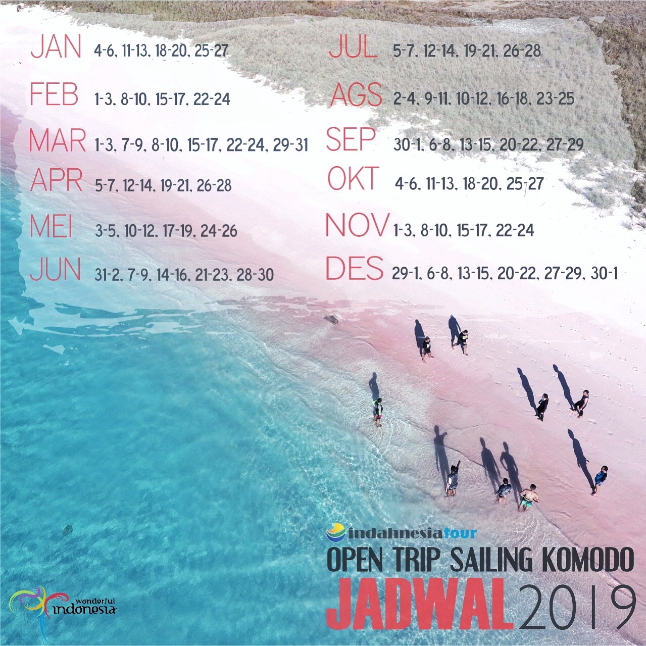 jadwal open trip komodo, open trip komodo 2018, jadwal sailing komodo 2018, trip schedule komodo, komodo liveaboard calendar
